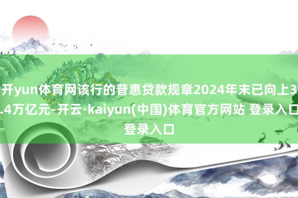 开yun体育网该行的普惠贷款规章2024年末已向上3.4万亿元-开云·kaiyun(中国)体育官方网站 登录入口