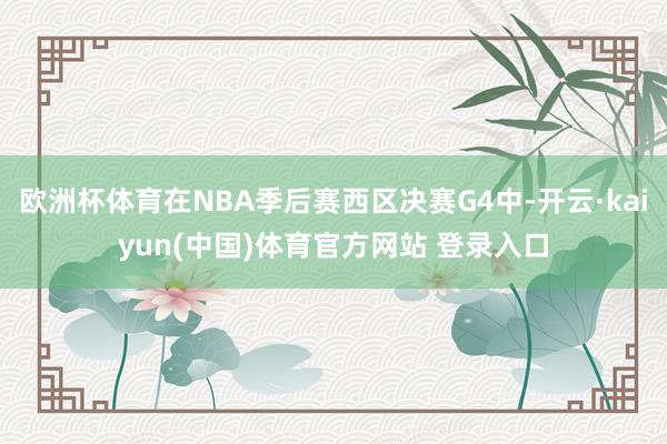 欧洲杯体育在NBA季后赛西区决赛G4中-开云·kaiyun(中国)体育官方网站 登录入口
