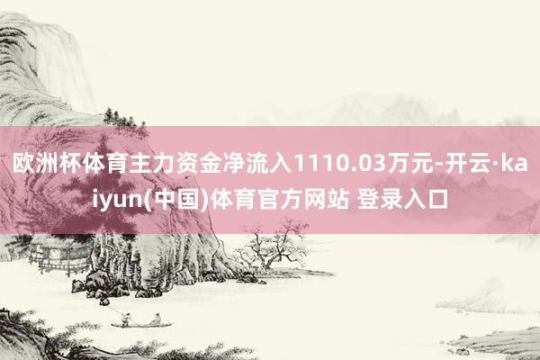 欧洲杯体育主力资金净流入1110.03万元-开云·kaiyun(中国)体育官方网站 登录入口