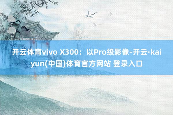 开云体育vivo X300:以Pro级影像-开云·kaiyun(中国)体育官方网站 登录入口