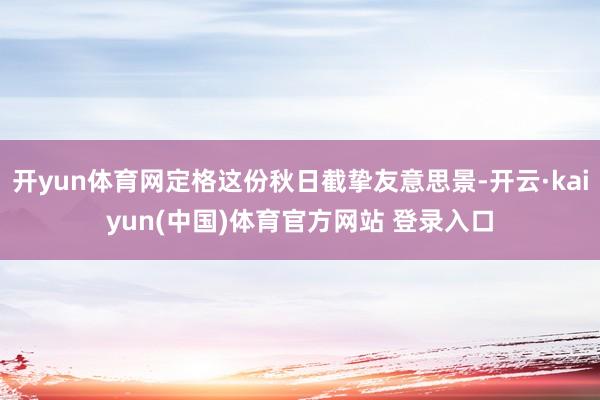 开yun体育网定格这份秋日截挚友意思景-开云·kaiyun(中国)体育官方网站 登录入口