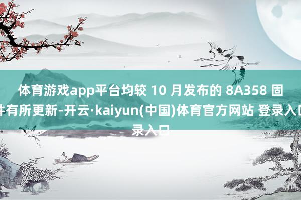 体育游戏app平台均较 10 月发布的 8A358 固件有所更新-开云·kaiyun(中国)体育官方网站 登录入口