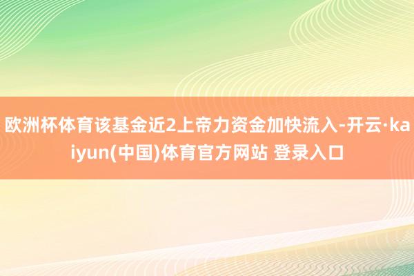 欧洲杯体育该基金近2上帝力资金加快流入-开云·kaiyun(中国)体育官方网站 登录入口