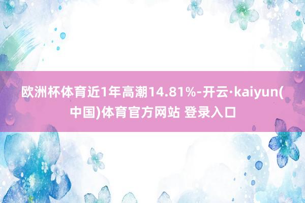 欧洲杯体育近1年高潮14.81%-开云·kaiyun(中国)体育官方网站 登录入口