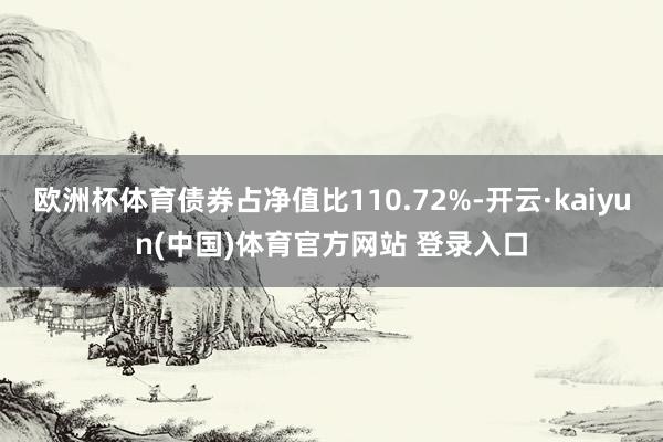 欧洲杯体育债券占净值比110.72%-开云·kaiyun(中国)体育官方网站 登录入口