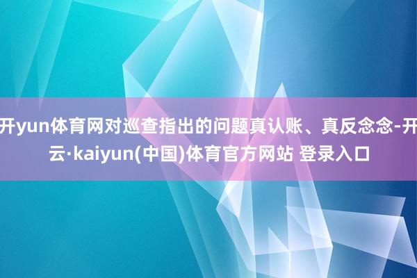 开yun体育网对巡查指出的问题真认账、真反念念-开云·kaiyun(中国)体育官方网站 登录入口